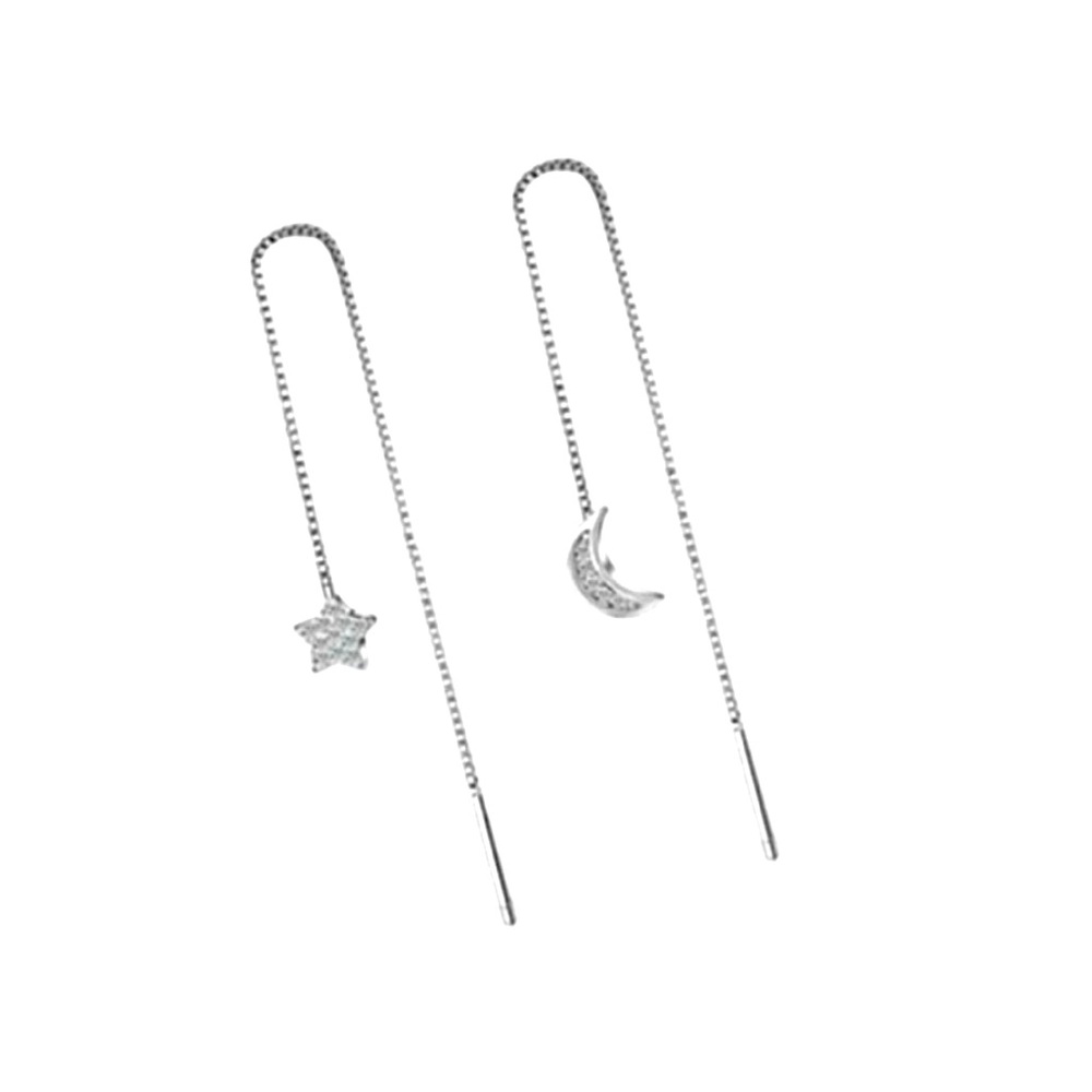 NEW Rhinestone Star Moon Threader Earrings
